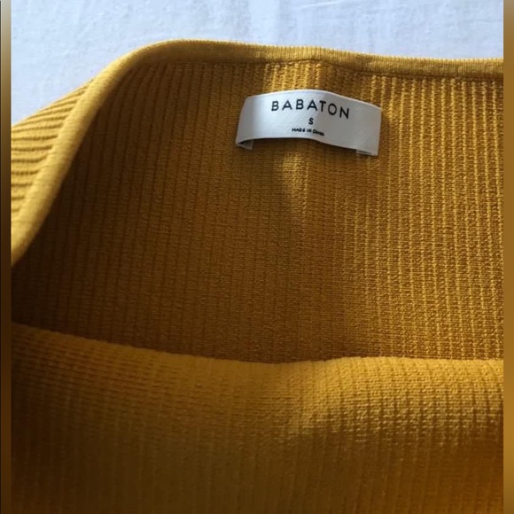 Aritzia Babaton Essamba knit Tube top mustard yellow - Picture 3 of 3